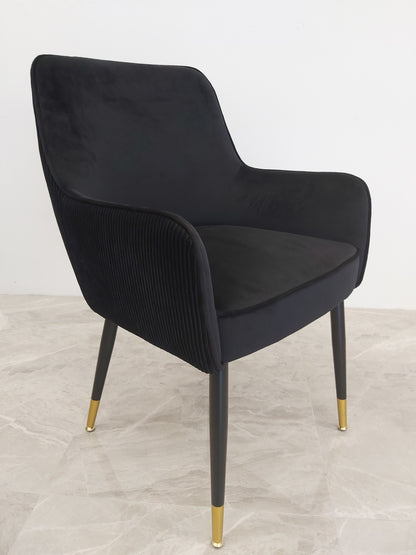 Madrid Chair - Black Metal Legs with Gold Tip