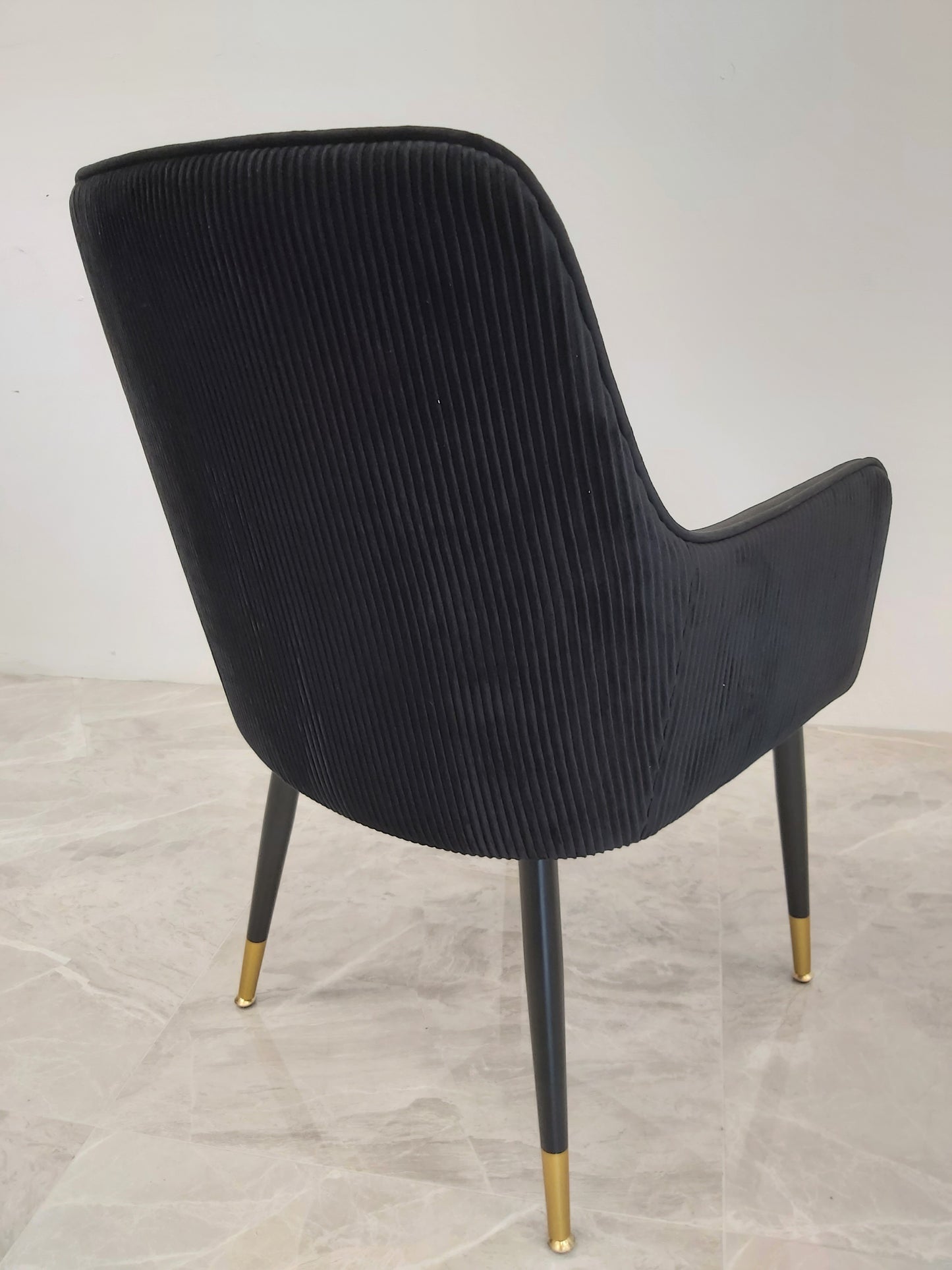 Madrid Chair - Black Metal Legs with Gold Tip