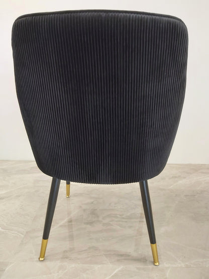 Madrid Chair - Black Metal Legs with Gold Tip