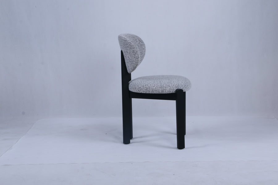Dove Chair | Black Wood - Grey Teddy Fabric