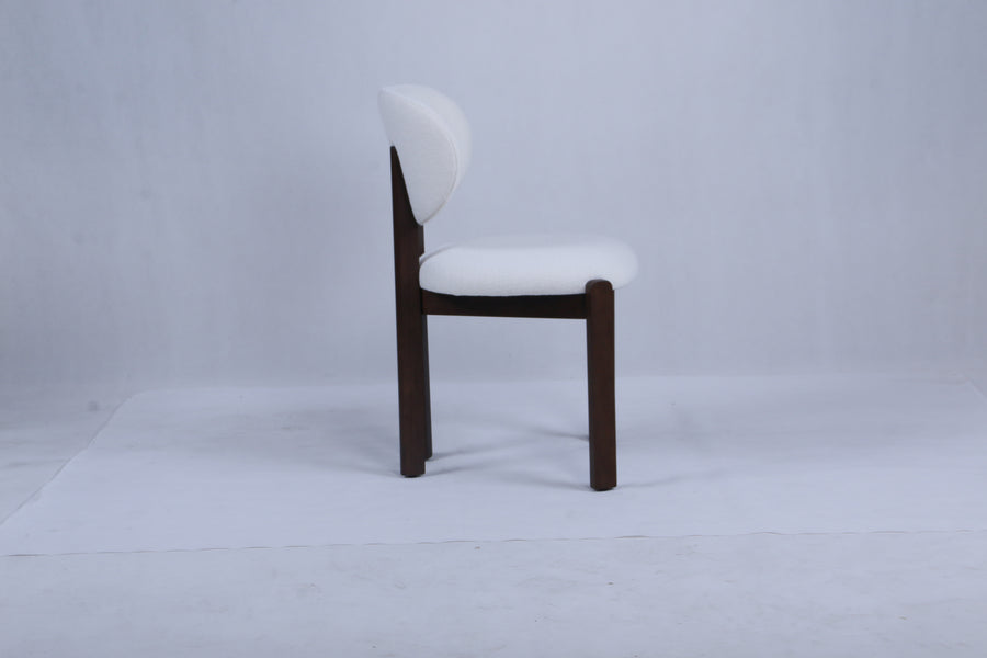 Dove Chair | Walnut Wood - OffWhite Teddy Fabric