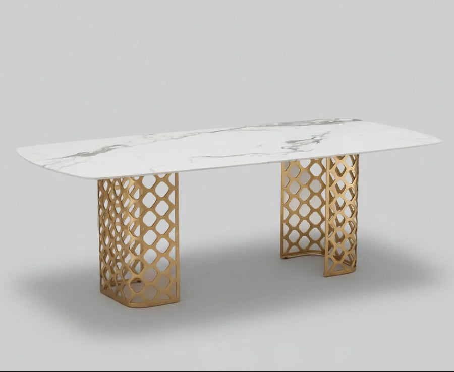 Skylar Dining Table | 240cm Golden Base