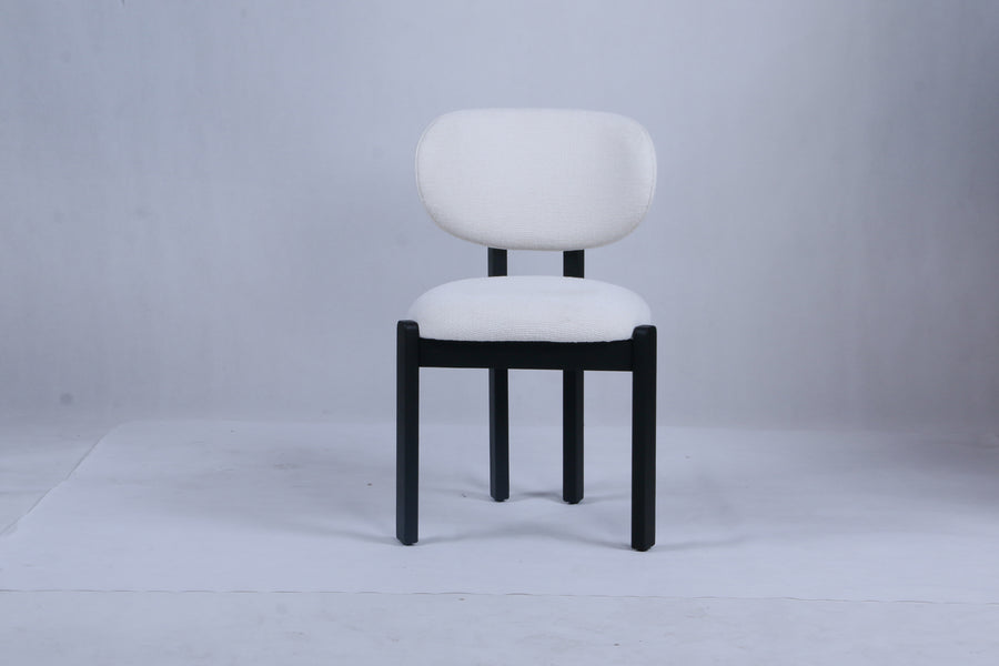 Dove Chair | Black Wood - Ivory Fabric