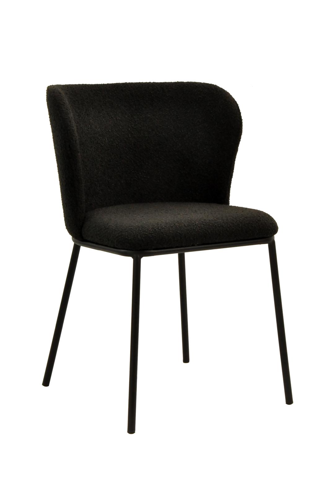 Clara Chair | Black Boucle Fabric