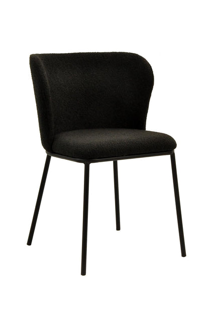 Clara Chair | Black Boucle Fabric