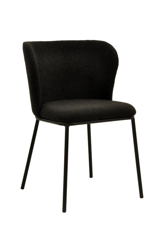 Clara Chair | Black Boucle Fabric