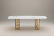 Skylar Dining Table | 240cm Golden Base