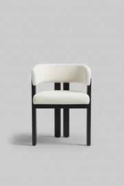 Tisorie Chair | Black Wood - White Fabric