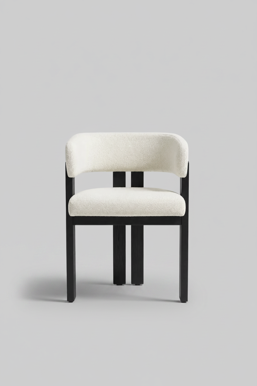 Tisorie Chair | Black Wood - White Fabric