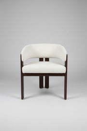 Tisorie Chair | Walnut Wood - White Fabric