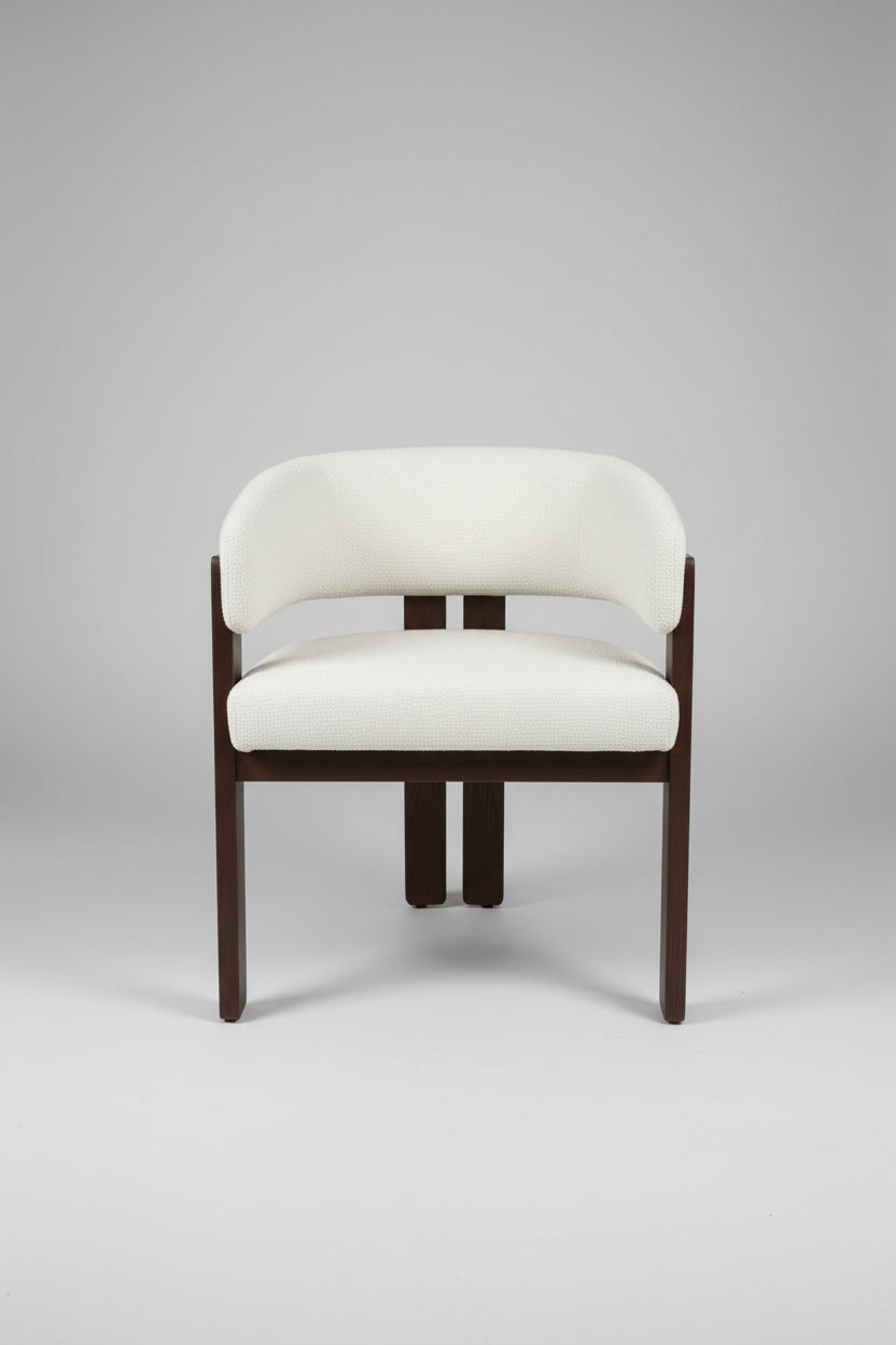 Tisorie Chair | Walnut Wood - White Fabric
