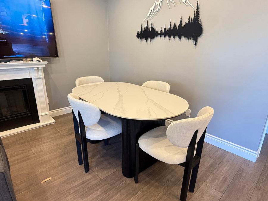 Dove Chair | Black Wood - Offwhite Linen