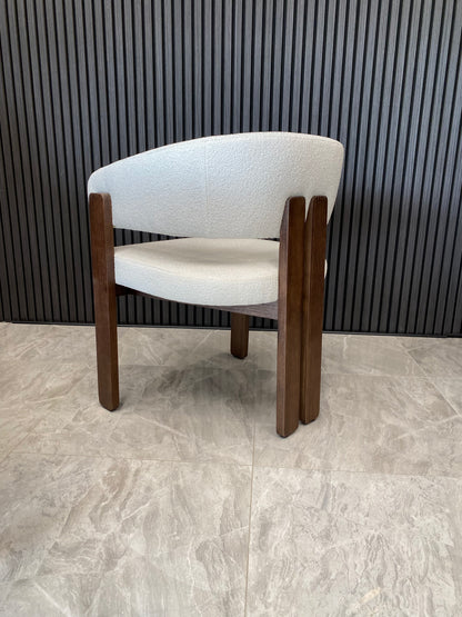 Tisorie Chair | Walnut - Boucle Fabric
