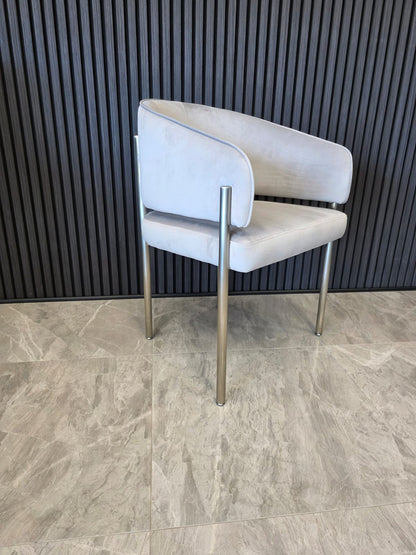Tiffany Chair | Silver Velvet