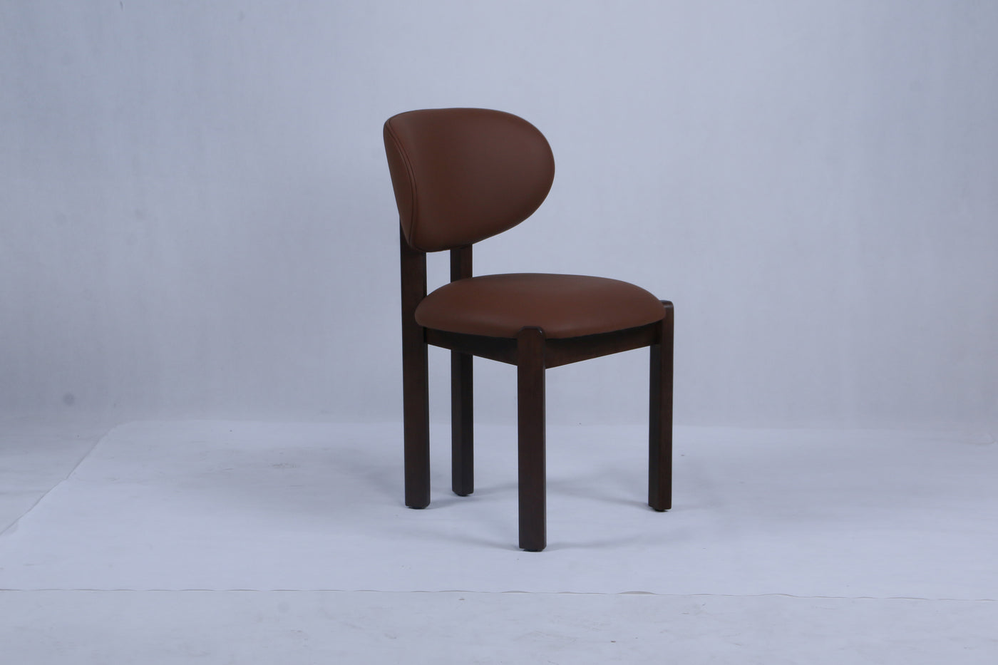 Dove Chair | Walnut Wood - Tan PU Fabric