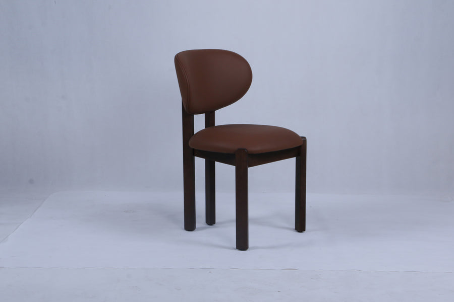 Dove Chair | Walnut Wood - Tan PU Fabric