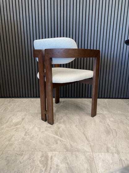 Ebony Chair | Walnut - Boucle Fabric