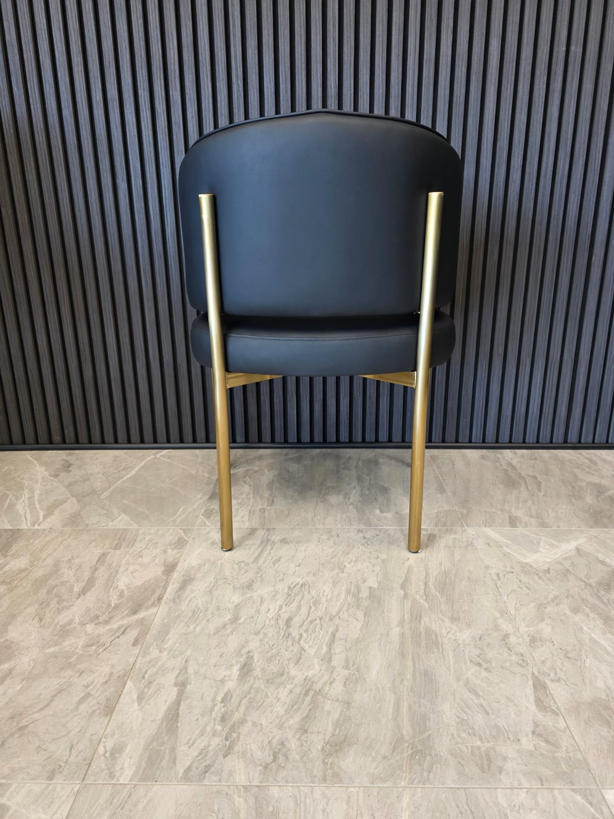 Tiffany Chair | Black PU Black Legs