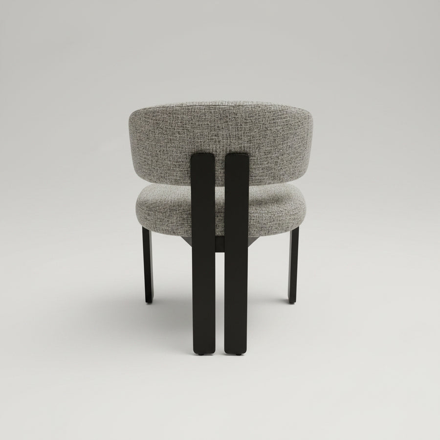 Tisorie Chair | Black Wood - Grey Fabric