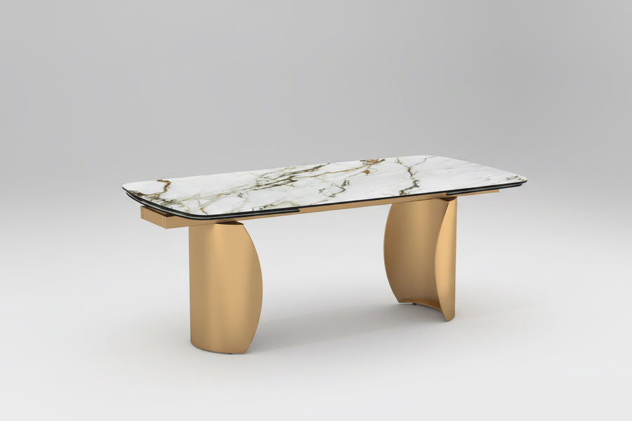 Luxor Extendable Table | Golden Base
