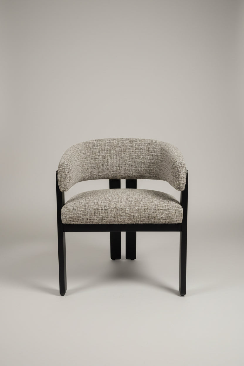 Tisorie Chair | Black Wood - Grey Fabric