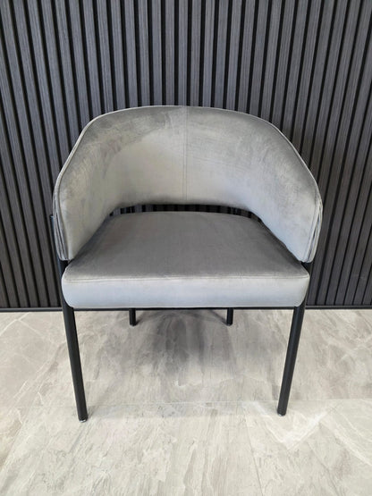 Tiffany Pleated Chair | Grey Velvet