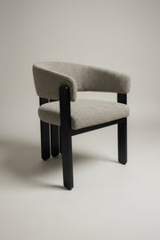 Tisorie Chair | Black Wood - Grey Fabric