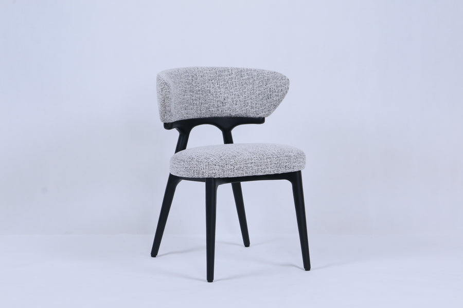 Nairobi Chair | Black Wood - Grey Fabric