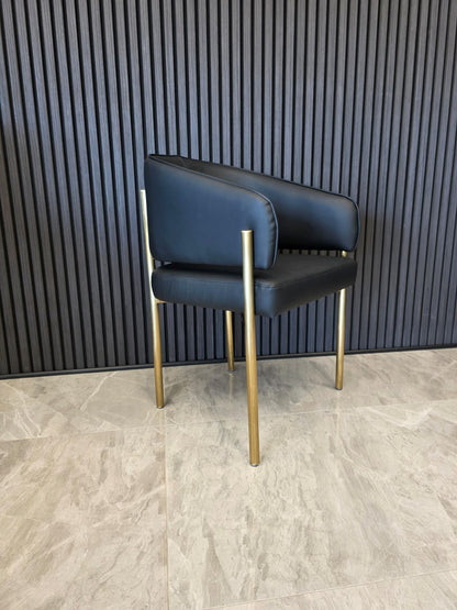 Tiffany Chair | Black PU Black Legs