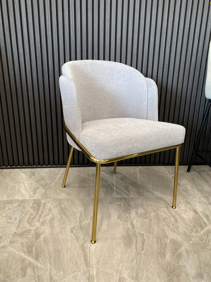 Amara Chair | Grey Linen Fabric