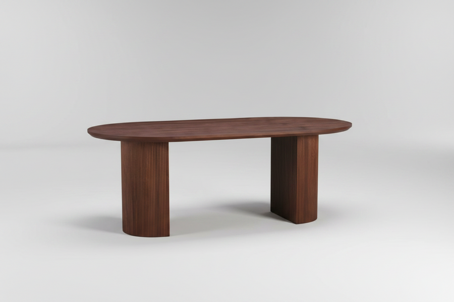 Eclipse Table 200cm | Walnut Wood Top - Walnut Base