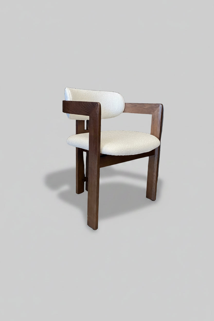 Ebony Chair | Walnut - Boucle Fabric