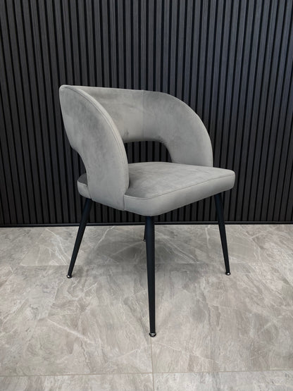 Nora Dining Chair | Gray Velvet