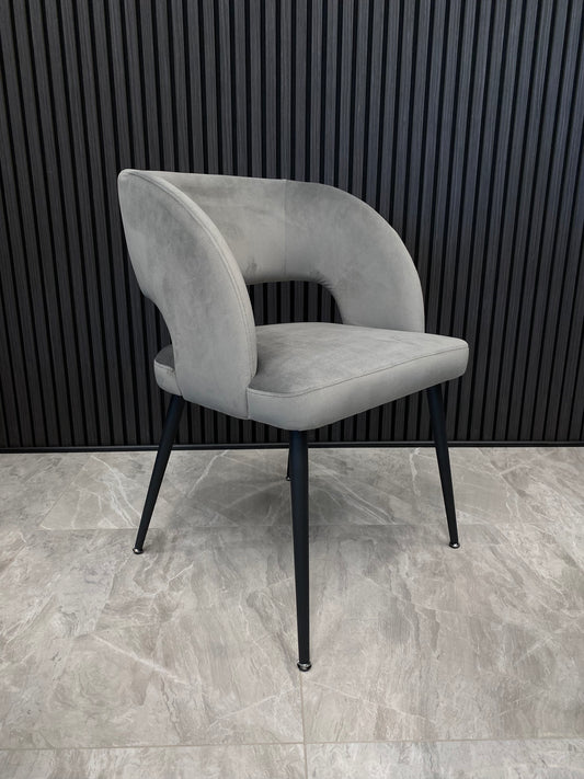 Nora Dining Chair | Gray Velvet