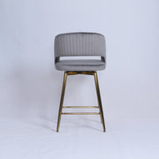 Bella Swivel Stool |  Grey Velvet