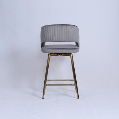 Bella Swivel Stool |  Grey Velvet