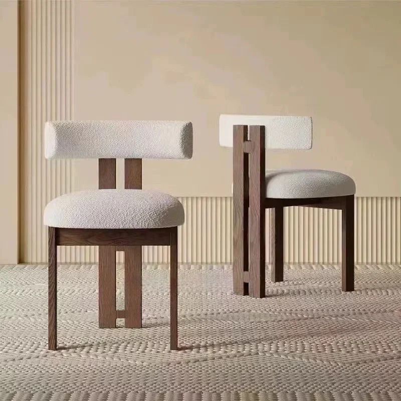 Arista Chair | Walnut Wood - OffWhite Velvet