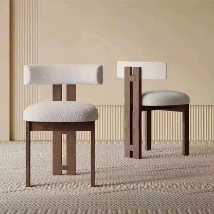 Arista Chair | Walnut Wood - OffWhite Velvet