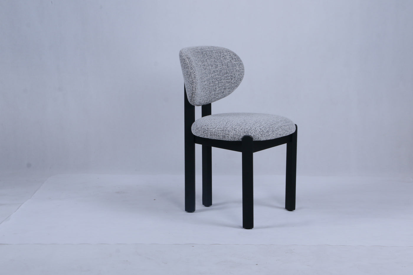 Dove Chair | Black Wood - Grey Teddy Fabric