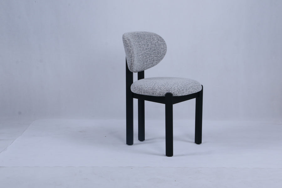 Dove Chair | Black Wood - Grey Teddy Fabric