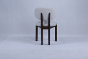 Dove Chair | Walnut Wood - Grey Beige Boucle Fabric