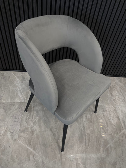 Nora Dining Chair | Gray Velvet