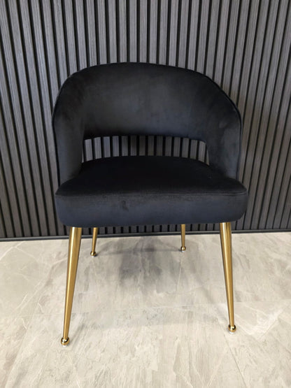 Bella Chair| Black Velvet
