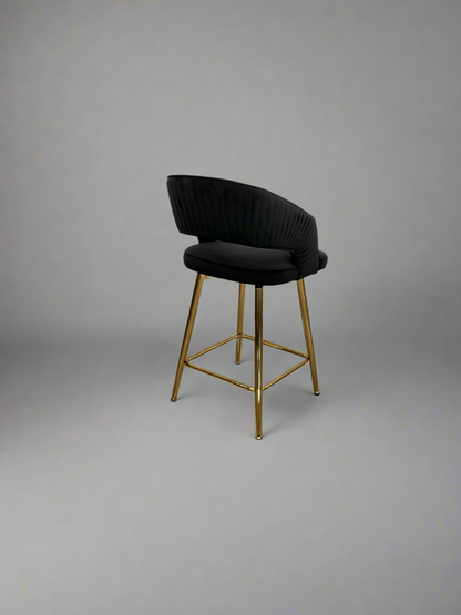 Bella Swivel Stool | Black Velvet