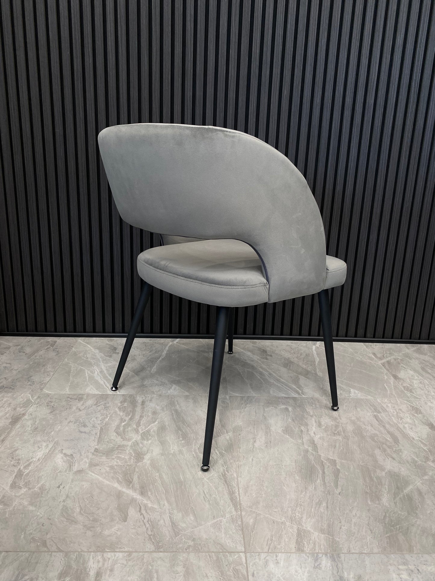 Nora Dining Chair | Gray Velvet