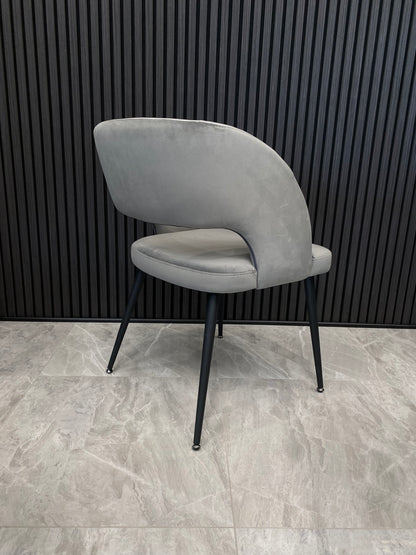Nora Dining Chair | Gray Velvet