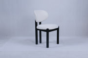 Dove Chair | Black Wood - Offwhite Teddy Fabric