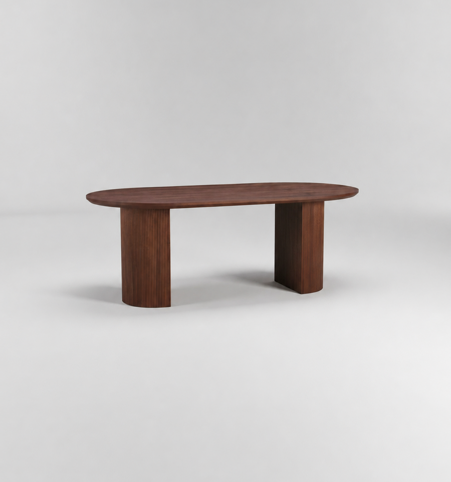 Eclipse Table 200cm | Walnut Wood Top - Walnut Base