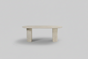 Eclipse Table 200cm | Tavertine Wood Base - Tavertine Stone Top