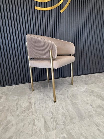 Tiffany Pleated Chair | Mink Velvet ( Pre Order Available )